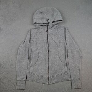 Lululemon Scuba IV Hoodie Womens 6 Gray Full Zip Sweatshirt Jacket Activewear